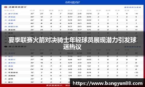 夏季联赛火箭对决骑士年轻球员展现潜力引发球迷热议